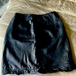Sienna studio leather ruffled mini skirt